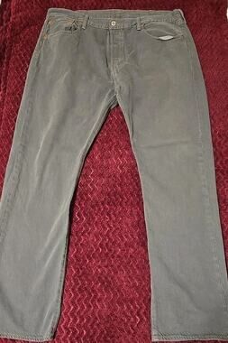Levi's 501 Original Fit Jeans Men's 38 x 32 Gray Straight Leg Button Fly Denim